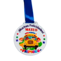 Medalla de Acrílico Personalizada 6cm | Cinta Brillante para Graduaciones y Premios
